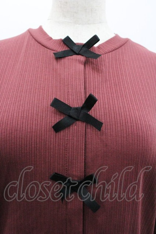 画像3: Rojita / フロントリボンカーディガン  ボルドーＸ黒 I-26-02-01-078-LO-TO-SA-ZI (3)