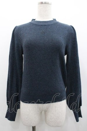 画像: Amavel / Monogram Vintageラメニットトップス  ネイビー I-26-02-01-080-CA-TO-SA-ZI