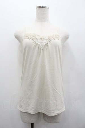画像: axes femme / 胸元レースキャミトップス  生成り I-26-02-01-084-AX-TO-SA-ZI