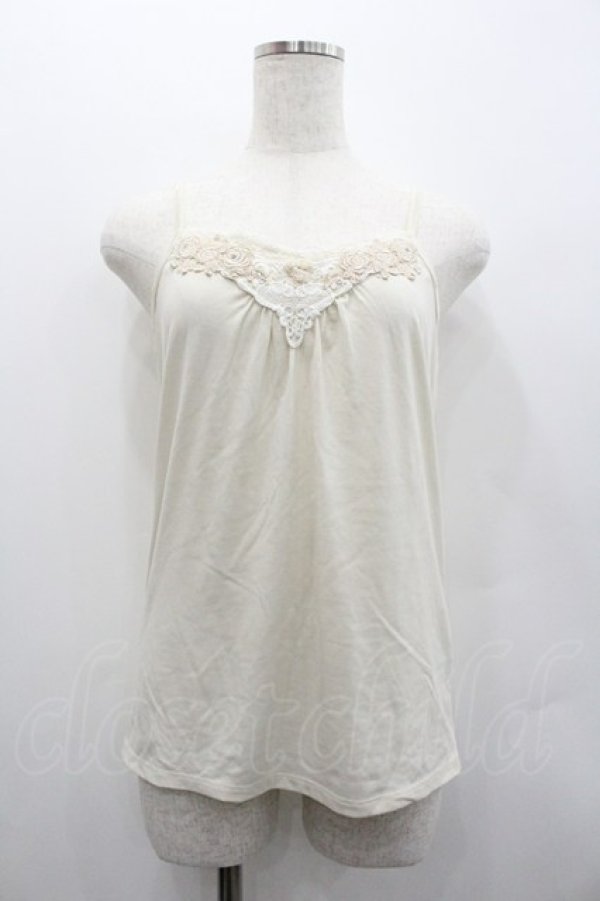 画像1: axes femme / 胸元レースキャミトップス  生成り I-26-02-01-084-AX-TO-SA-ZI (1)