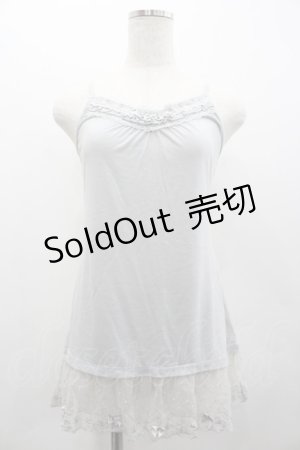 画像: axes femme / リボン付きロングキャミ  グレー I-26-02-01-085-AX-TO-SA-ZI