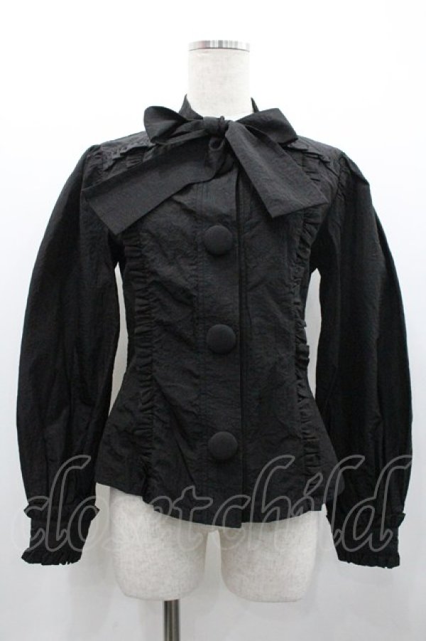 画像1: Swankiss / リボンタイデザインブラウス  黒 I-26-02-01-086-CA-BL-SA-ZI (1)