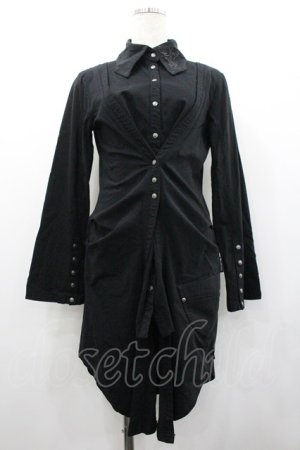 画像: Ozz Croce / スナップボタンロングシャツ  黒 I-26-02-01-087-OO-BL-SA-ZI