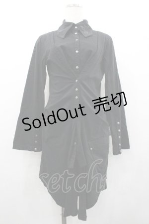 画像: Ozz Croce / スナップボタンロングシャツ  黒 I-26-02-01-087-OO-BL-SA-ZI