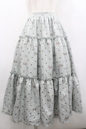 画像: axes femme kawaii / ハートドット柄ティアードスカート  ミント I-26-02-01-010-AX-SK-SA-ZI
