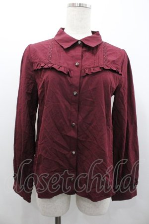 画像: axes femme POETIQUE / チェーンブローチ付長袖ブラウス【ブローチ欠品】  ボルドー I-26-02-01-089-AX-BL-SA-ZI