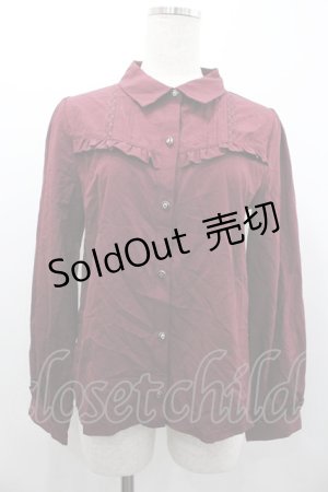 画像: axes femme POETIQUE / チェーンブローチ付長袖ブラウス【ブローチ欠品】  ボルドー I-26-02-01-089-AX-BL-SA-ZI