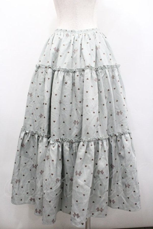 画像2: axes femme kawaii / ハートドット柄ティアードスカート  ミント I-26-02-01-010-AX-SK-SA-ZI (2)