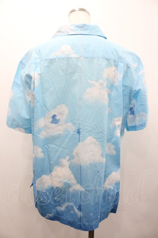 画像2: PINK HOUSE / 空プリント半袖シャツ  サックス I-26-02-01-093-LO-BL-SA-ZI (2)