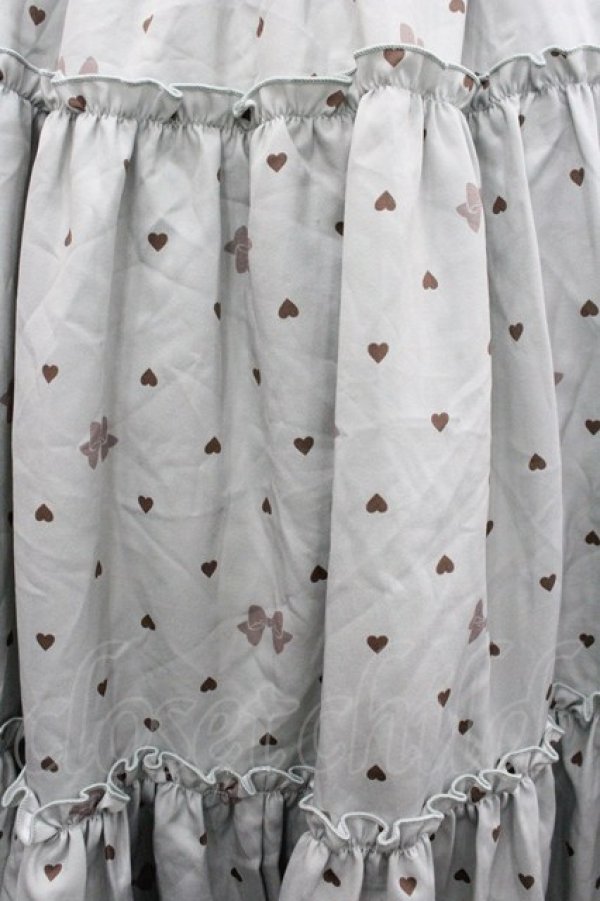 画像3: axes femme kawaii / ハートドット柄ティアードスカート  ミント I-26-02-01-010-AX-SK-SA-ZI (3)