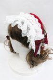 画像1: ATELIER MELANCHOLIA / レース別珍ヘッドドレス  ボルドーＸ白 I-26-02-01-105-EL-AC-SA-ZI (1)