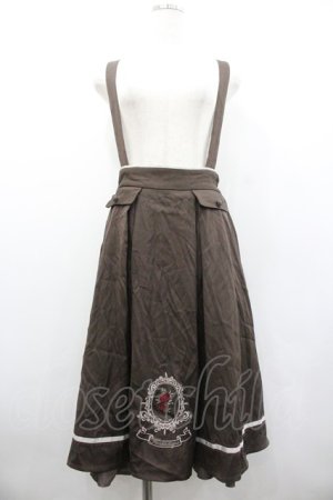 画像: axes femme / オーナメント刺繍サス付きスカート  ブラウン I-26-02-01-012-AX-SK-SA-ZI