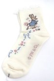 画像1: Innocent World / ピーターラビット  クルー丈ソックス  キナリ×サックス I-26-02-01-117-IW-ZA-SA-ZI (1)