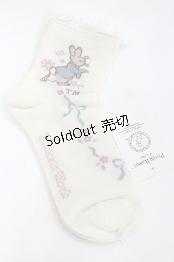 画像2: Innocent World / ピーターラビット  クルー丈ソックス  キナリ×サックス I-26-02-01-117-IW-ZA-SA-ZI (2)