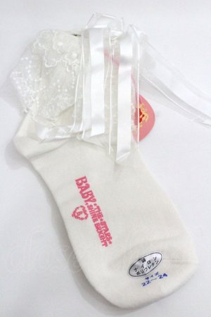 画像: BABY,THE STARS SHINE BRIGHT / チュールレースクルー丈ソックス  白 I-26-02-01-118-BA-ZA-SA-ZI