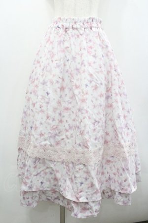 画像: axes femme / サクラ柄フレアスカート  ピンク I-26-02-01-013-AX-SK-SA-ZI