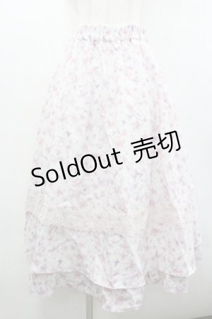 画像: axes femme / サクラ柄フレアスカート  ピンク I-26-02-01-013-AX-SK-SA-ZI