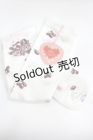 画像: BABY,THE STARS SHINE BRIGHT / シュガーブーケ〜永遠の乙女の憧れ〜柄オーバーニーソックス  白 I-26-02-01-123-BA-ZA-SA-ZI