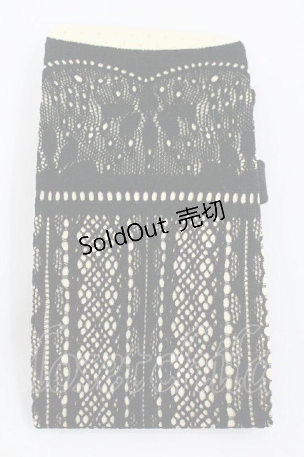 画像2: MARBLE / 編みタイツ  黒 I-26-02-01-124-GO-ZA-SA-ZI (2)