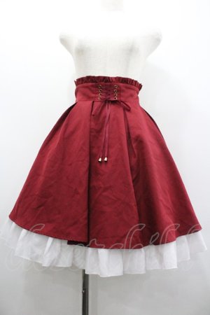 画像: Amavel / 編み上げリボンスカート  ボルドー I-26-02-01-016-CA-SK-SA-ZI