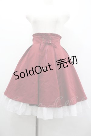 画像: Amavel / 編み上げリボンスカート  ボルドー I-26-02-01-016-CA-SK-SA-ZI