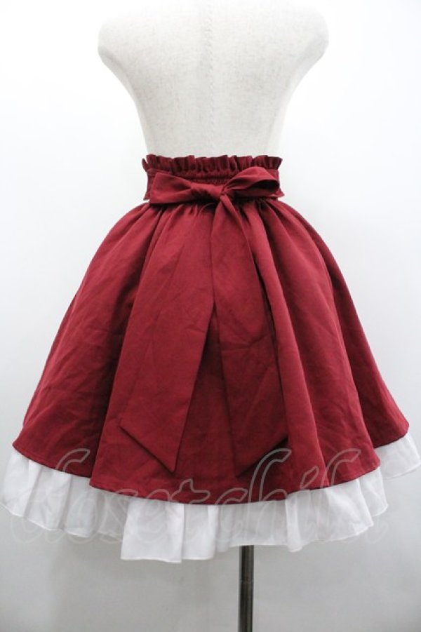 画像2: Amavel / 編み上げリボンスカート  ボルドー I-26-02-01-016-CA-SK-SA-ZI (2)