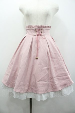 画像: Amavel / フロント編み下げフリルスカート  ピンク I-26-02-01-017-CA-SK-SA-ZI