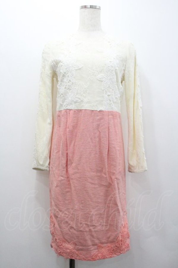 画像1: LOLITA / レース切替ワンピース S オフ×ピンク I-26-02-01-023-LO-OP-TE-ZI (1)