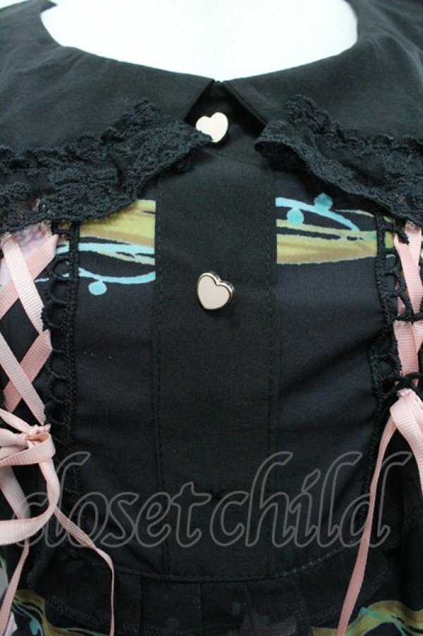 画像3: Toberun sky / うさぎさんプリント半袖ワンピース  黒Ｘピンク I-26-02-01-029-LO-OP-SA-ZI (3)