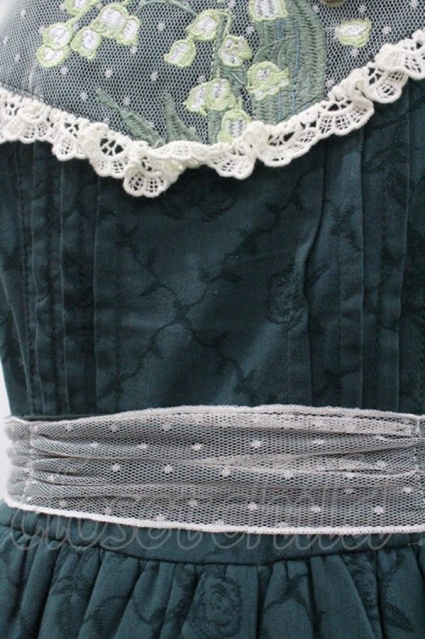 画像3: 嬰梵塔.Infanta / 鈴蘭刺繍ジャンパースカート L グリーン I-26-02-01-030-LO-OP-SA-ZI (3)