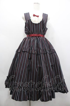 画像: heavenly garden / レジメンタルジャンパースカート  ネイビーＸボルドー I-26-02-01-031-LO-OP-SA-ZI