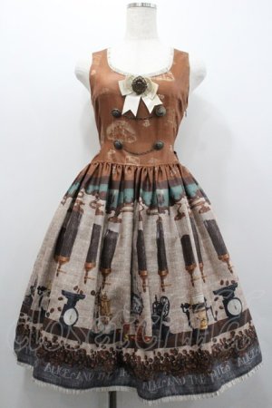 画像: ALICE and the PIRATES / Fleeting moments〜月下の不思議な珈琲店〜柄ジャンパースカートI  ブラウン I-26-02-01-032-PA-OP-SA-ZI