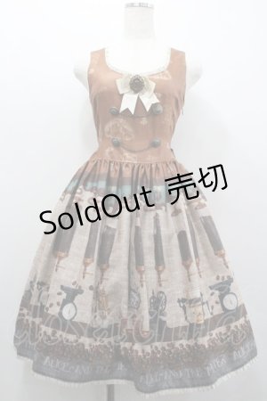 画像: ALICE and the PIRATES / Fleeting moments〜月下の不思議な珈琲店〜柄ジャンパースカートI  ブラウン I-26-02-01-032-PA-OP-SA-ZI