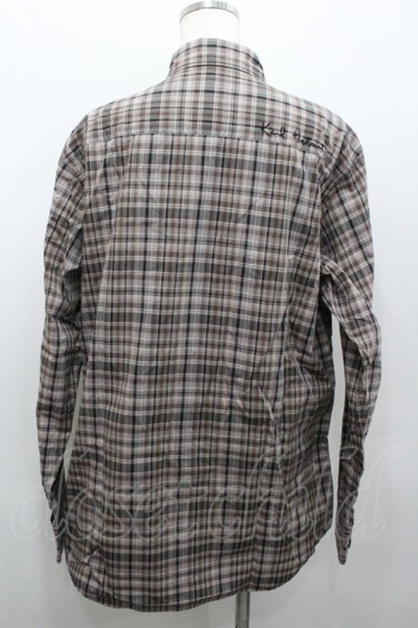 画像4: Karl Helmut / チェック&ワッペン長袖シャツ  ブラウン I-26-02-06-030-EL-BL-SA-ZI (4)