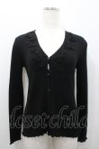 画像1: PINK HOUSE / モチーフ付きリブVネックカーディガン L ブラック I-26-02-06-031-LO-TO-SA-ZI (1)