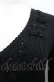 画像2: PINK HOUSE / モチーフ付きリブVネックカーディガン L ブラック I-26-02-06-031-LO-TO-SA-ZI (2)