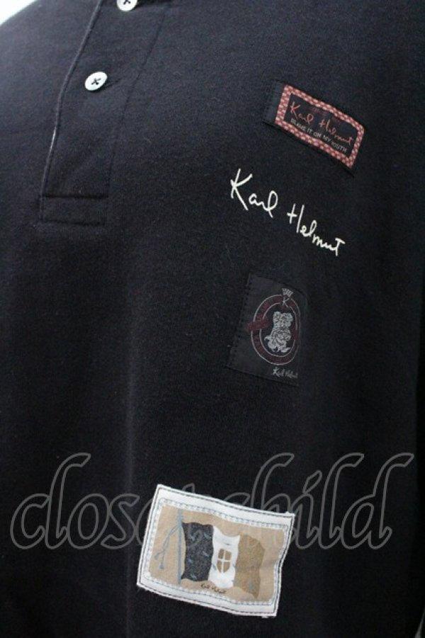 画像2: Karl Helmut / ロゴpt&ワッペンプルオーバー M ブラック I-26-02-06-032-EL-TO-SA-ZI (2)