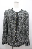 画像1: INGEBORG / ツイード調ノーカラージャケット L ブラック I-26-02-06-035-LO-JA-SA-ZI (1)