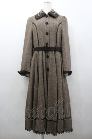 画像: Innocent World / ヘリンボーンコートドレス  ブラウン I-26-02-06-037-IW-CO-SA-ZI