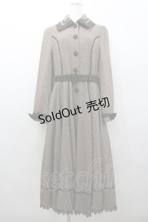 画像1: Innocent World / ヘリンボーンコートドレス  ブラウン I-26-02-06-037-IW-CO-SA-ZI (1)