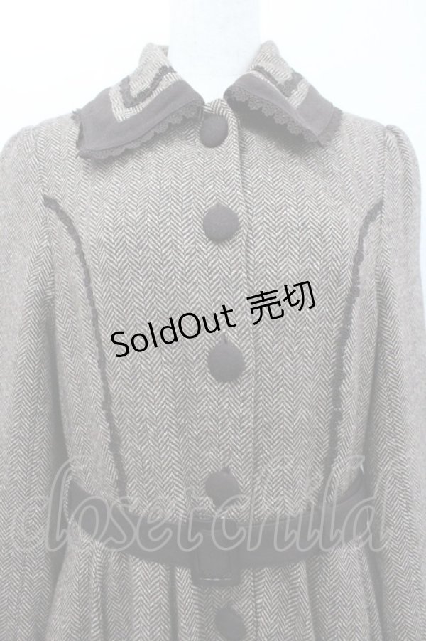 画像2: Innocent World / ヘリンボーンコートドレス  ブラウン I-26-02-06-037-IW-CO-SA-ZI (2)