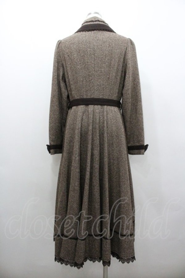 画像3: Innocent World / ヘリンボーンコートドレス  ブラウン I-26-02-06-037-IW-CO-SA-ZI (3)