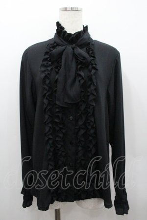 画像: Physical Drop / スタンドフリルカラーブラウス  黒 I-26-02-06-005-LO-BL-SA-ZI