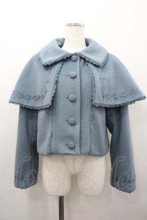 画像: axes femme kawaii / ケープ付ショートコート  サックス I-26-02-06-042-AX-CO-AS-ZI