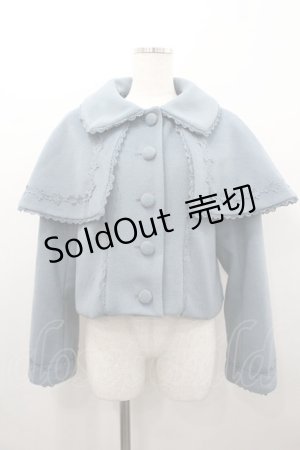 画像: axes femme kawaii / ケープ付ショートコート  サックス I-26-02-06-042-AX-CO-AS-ZI