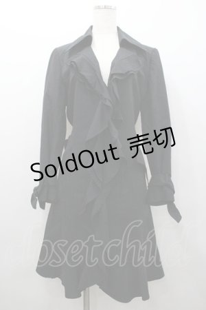 画像: INGEBORG / フリルスプリングコート 13号 ブラック I-26-02-06-043-LO-CO-SA-ZI