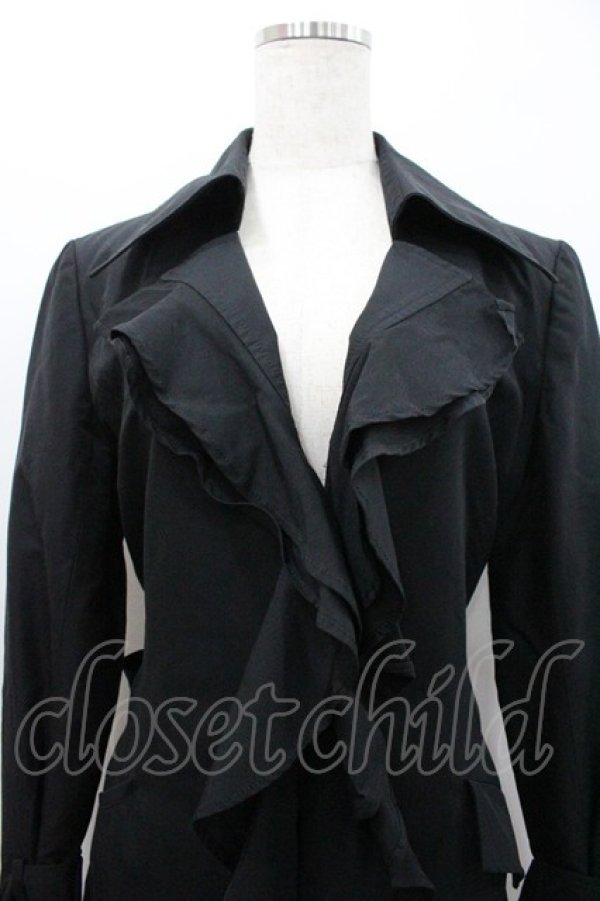 画像2: INGEBORG / フリルスプリングコート 13号 ブラック I-26-02-06-043-LO-CO-SA-ZI (2)