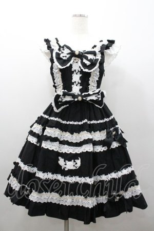 画像: BABY,THE STARS SHINE BRIGHT / Rose Lace Rococoジャンパースカート  黒Ｘ白 I-26-02-06-044-BA-OP-SA-ZI