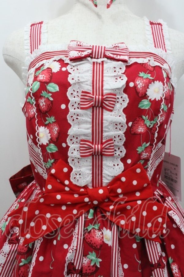 画像2: Angelic Pretty / 摘みたていちごジャンパースカートSet  赤 I-26-02-06-048-AP-OP-SA-ZI (2)
