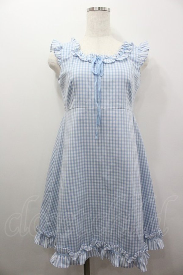 画像1: MILK / ビバ・ギンガムドレス  サックス I-26-02-06-053-ML-OP-SA-ZI (1)